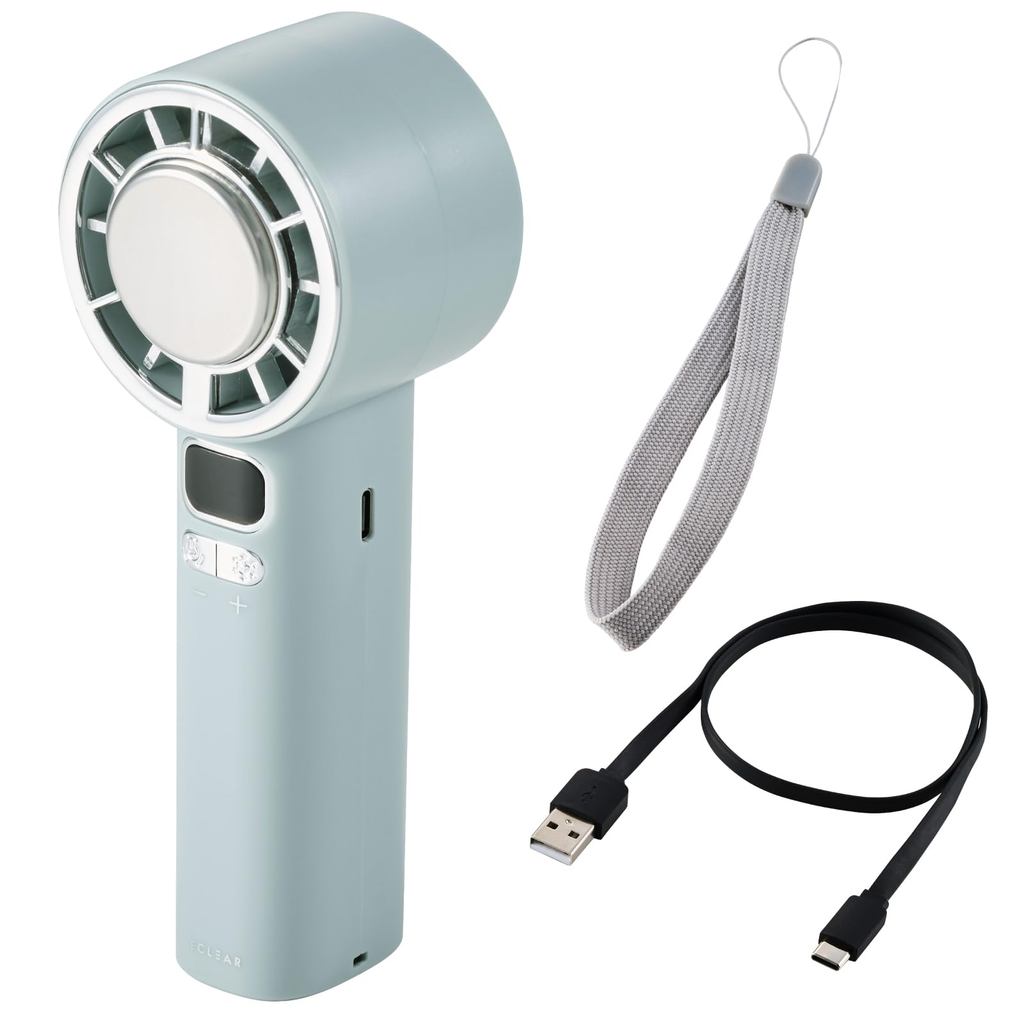 Elecom Handy Fan with Sodium Ion Battery and 10-Level Adjustable Cooling Plate - Multiple Colors Ava