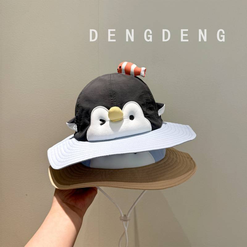 Children's Sunshade Hat Summer Thin UV-Proof Big Brim Bucket Hat Boys and Girls Cute Quick-Drying Bu
