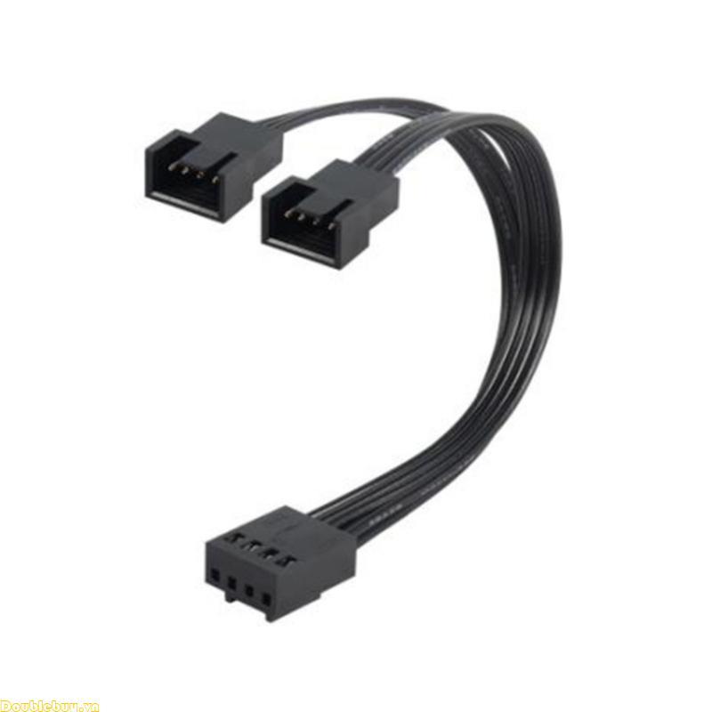 Doublebuy Bộ chia quạt PWM 4Pin Cáp chuyển đổi 1 đến 2 Máy tính CPU Fan Splitter Quạt PC