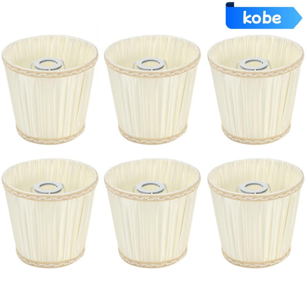 KOBE 6 Chiếc Chụp Đèn Vải, Vỏ Đèn Màu Be Vải, Họa Tiết Nhăn Thanh Lịch Xếp Ly Bóng Đèn Treo Tường