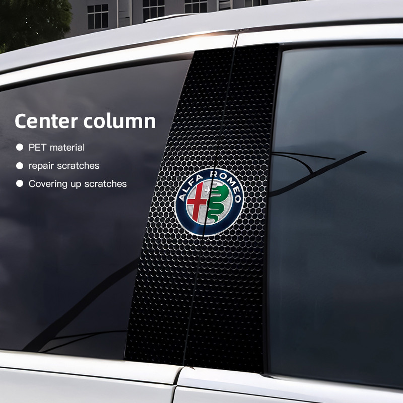 Biểu Tượng Ô Tô Trung Tâm Trụ Dán Cửa Tự Động Trang Trí Dán Cho Alfa Romeo 156 159 147 4C 8C 166 Giu