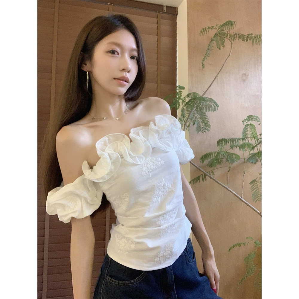Kii Wii Áo thun ngắn lệch vai phong cách Hàn Quốc mùa hè mới dành cho nữ 260507 | BigBuy360 - bigbuy360.vn