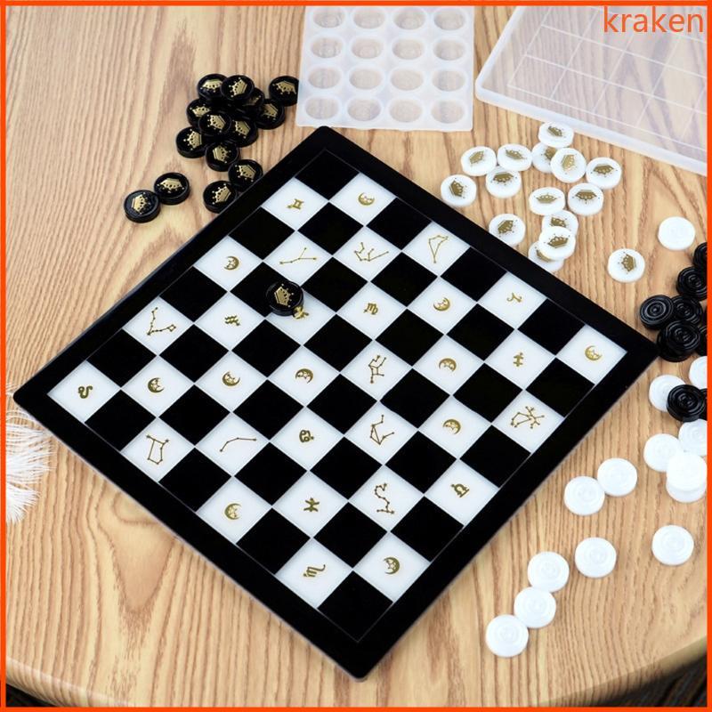 KRA Checker Board Game Mold for DIY Making Art Craft Handmade Family Party Game
