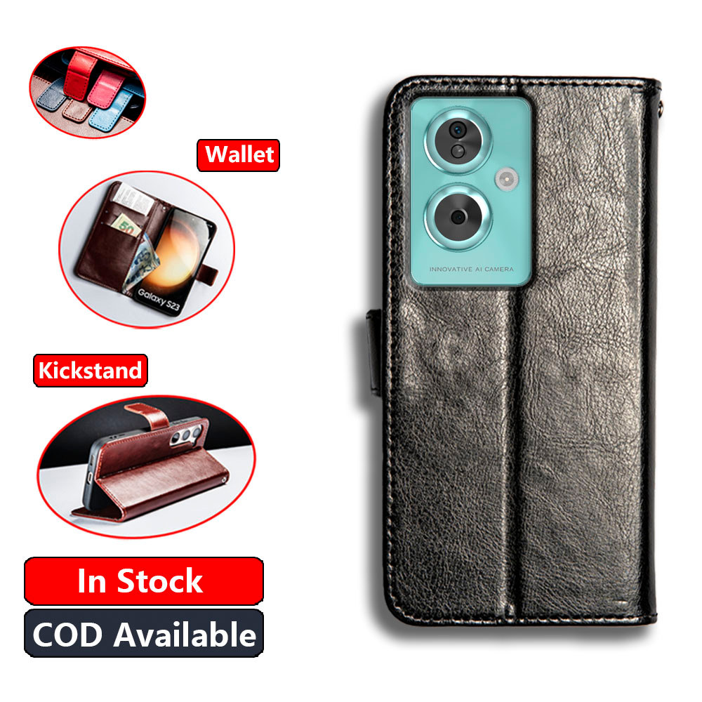 Da Cổ Điển Cho Oppo A79 5G A2 A1s PJB110 CPH2553 Ví Vintage Folio Case Flip Notebook Phong Cách Bao 