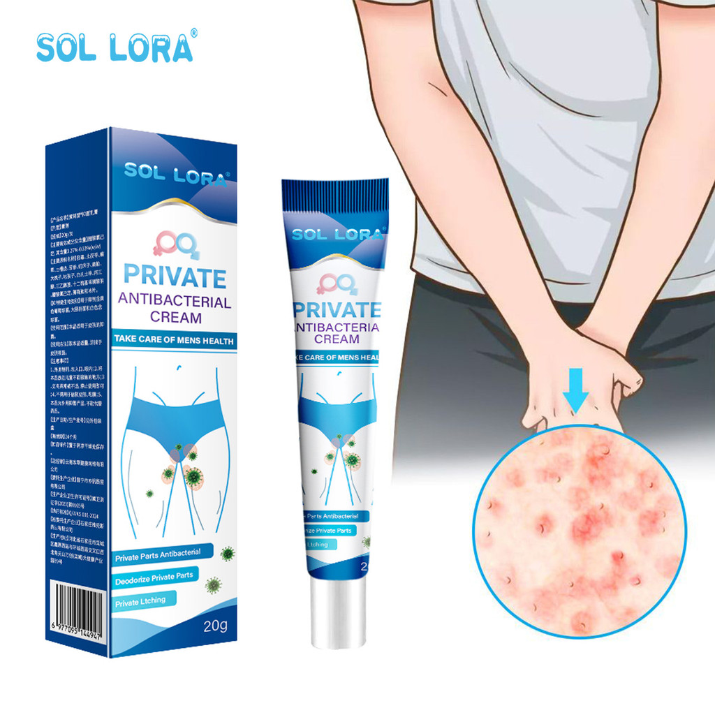 [Hàng có sẵn] SOL LORA Men 's Private Parts Care Cream Yin Itch Cream SOL064 Thuốc mỡ da Sử dụng bên