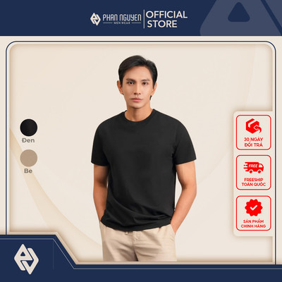 Áo thun nam 100% cotton Phan Nguyễn, màu sắc đơn giản, dễ phối đồ, chất liệu mát mẻ, nhanh khô APC.227