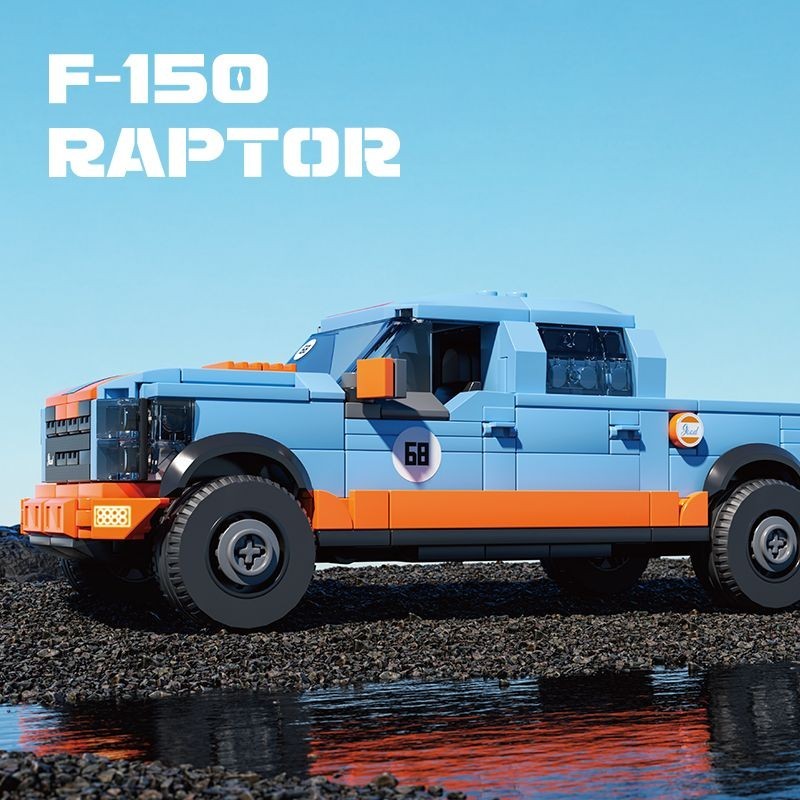 Ford F-150 Raptor Khối Xây Dựng Pickup Lắp Ráp Xe Thể Thao Mô Hình Độ Khó Cao Bé Trai Để Bàn Trang T