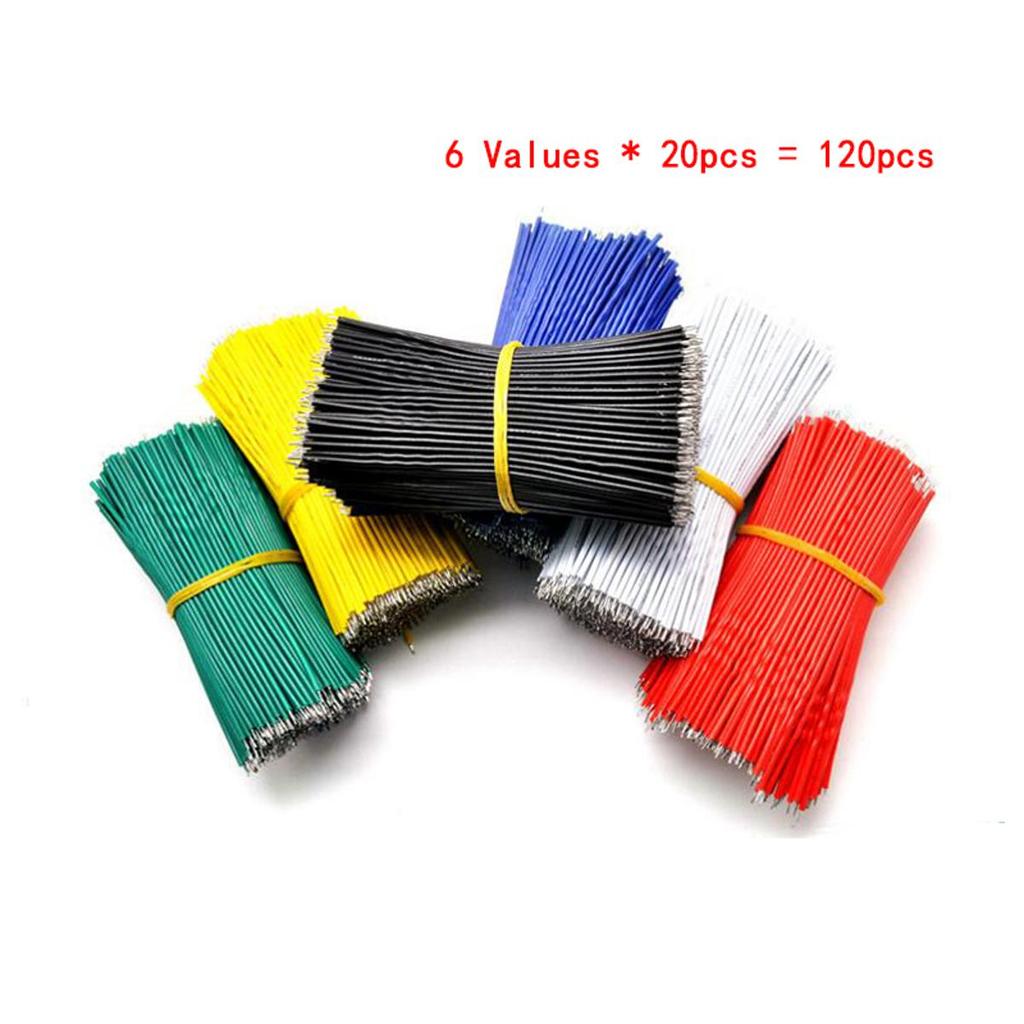120 Cái / bộ 24AWG Cáp hàn ván bánh mì mạ thiếc 24AWG 8cm Dây nhảy ruồi Dây dẫn thiếc 1007-24AWG Dây
