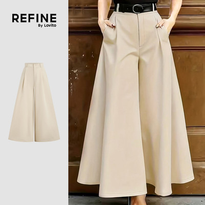 (Refine by Lovito) Quần dài thanh lịch đi làm mùa xuân/hè khaki cho nữ Công sở LR38E014