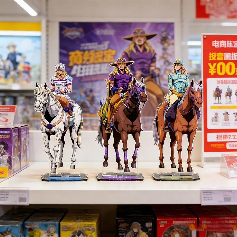 Standee Anime JoJo Steel Ball Run Mô Hình Mica Nhân Vật Johnny Joestar Gyro Zeppeli Trang Trí Bàn Họ