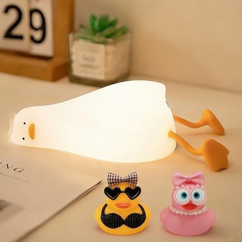 t for Kids,Cute Pink Penguin Lamp,Soft Silicone Nursery Night Light,LED Squishy Novelty Animal Bedsi