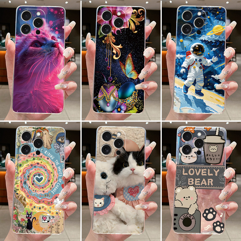 Ốp điện thoại Cho iPhone 16 Pro (6.3 ") / iPhone 16 Pro Max (6.9") Ốp điện thoại Thẩm Mỹ Mèo Dễ Thươ