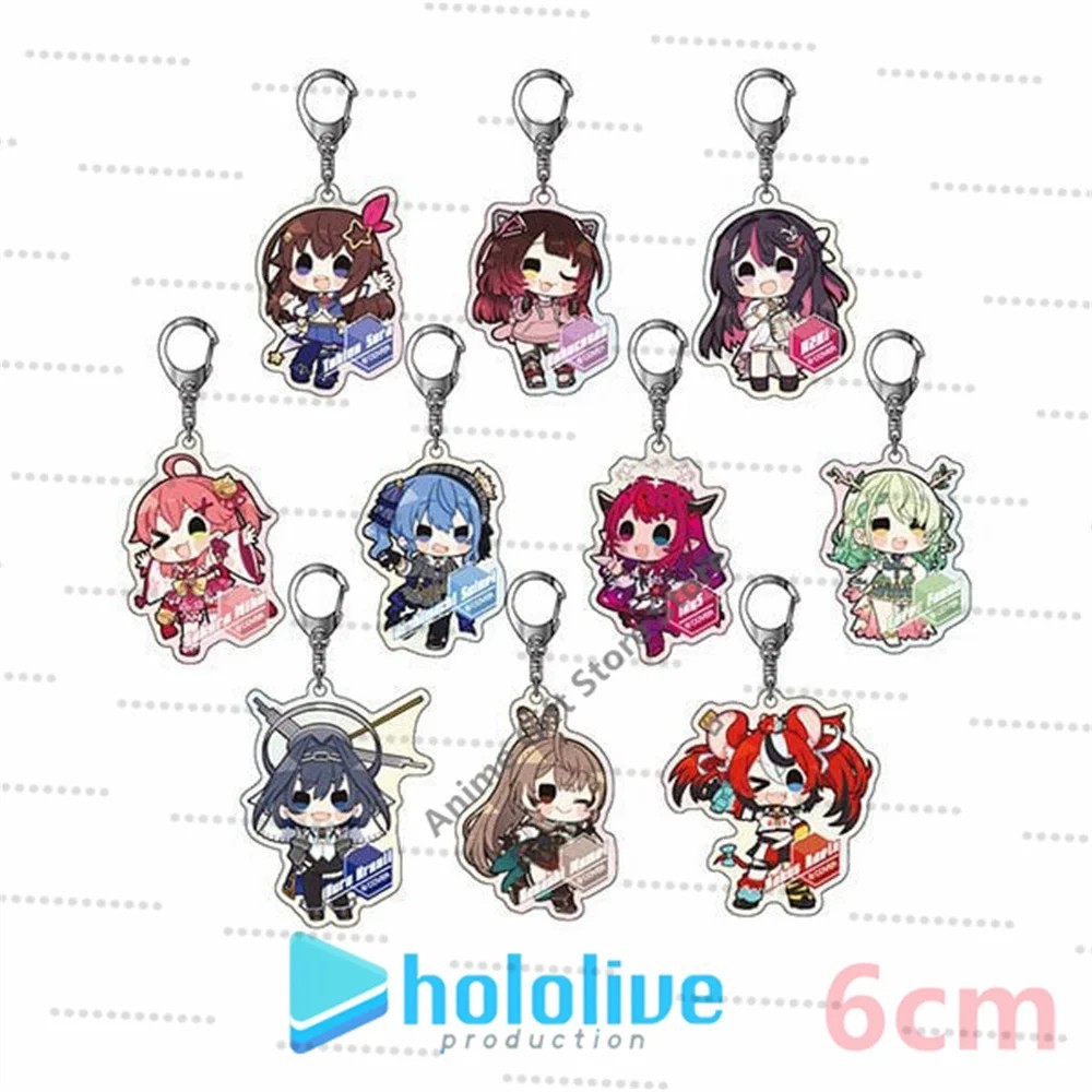 Móc khóa Hololive Anime Mica Acrylic Chibi 6cm trang trí balo túi xách quà tặng fan VTuber Suisei Mi