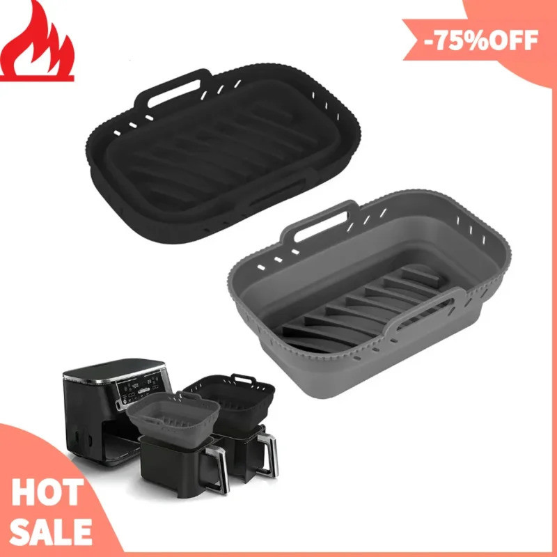 Có Thể Tái Sử Dụng Hình Chữ Nhật Chịu Nhiệt Giỏ Thay Thế Cho Ninja Air Fryer Khay Silicon Đĩa Chống 