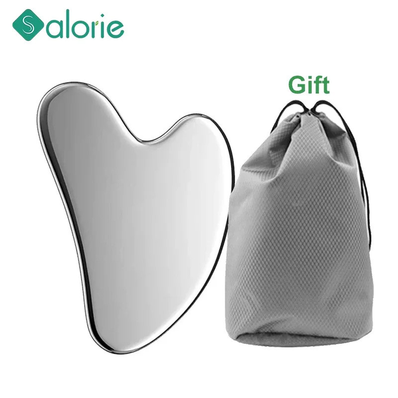 Gua Sha Board Guasha Massage cho mặt Máy mát xa cơ thể bằng thép không gỉ Tấm cạo mặt SPA Guasha Cạp