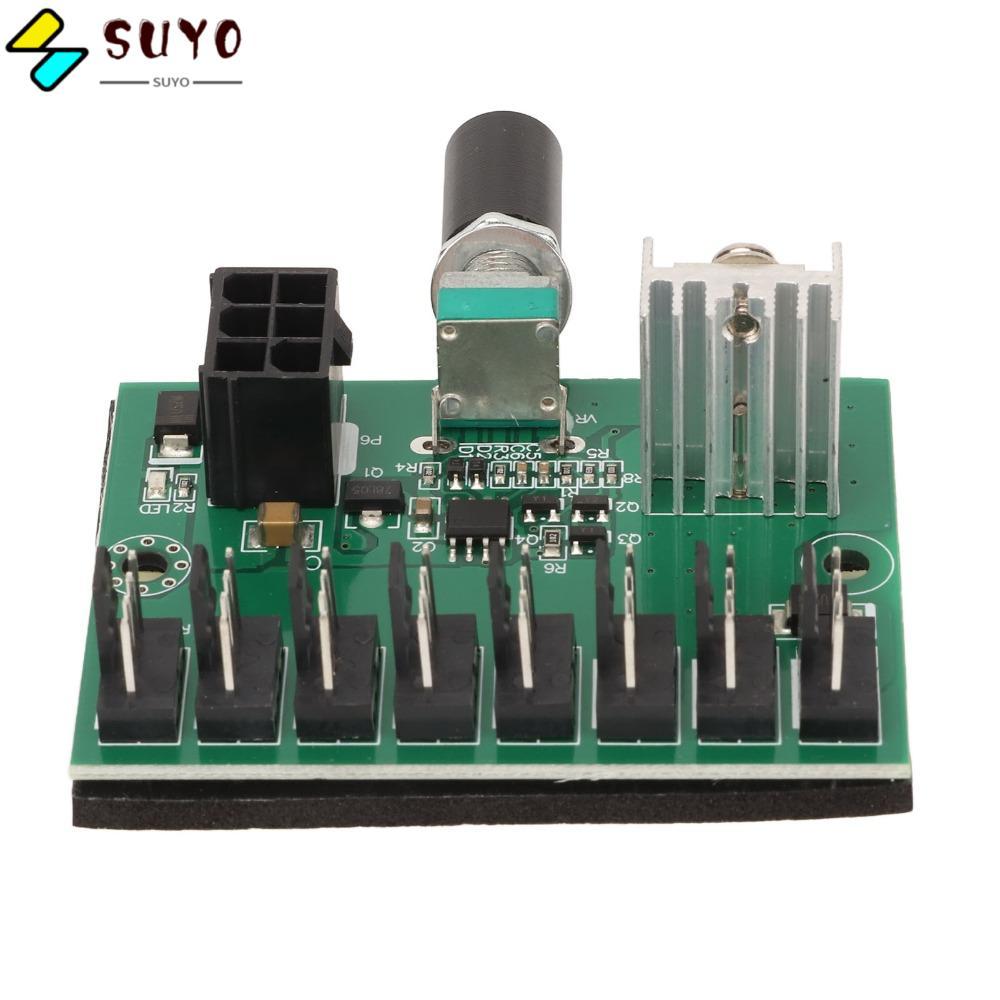 Hub điều khiển bộ chia quạt SUYO, DC 12V 6Pin Giao diện nguồn DC Bộ chia quạt PWM, Hub quạt máy tính