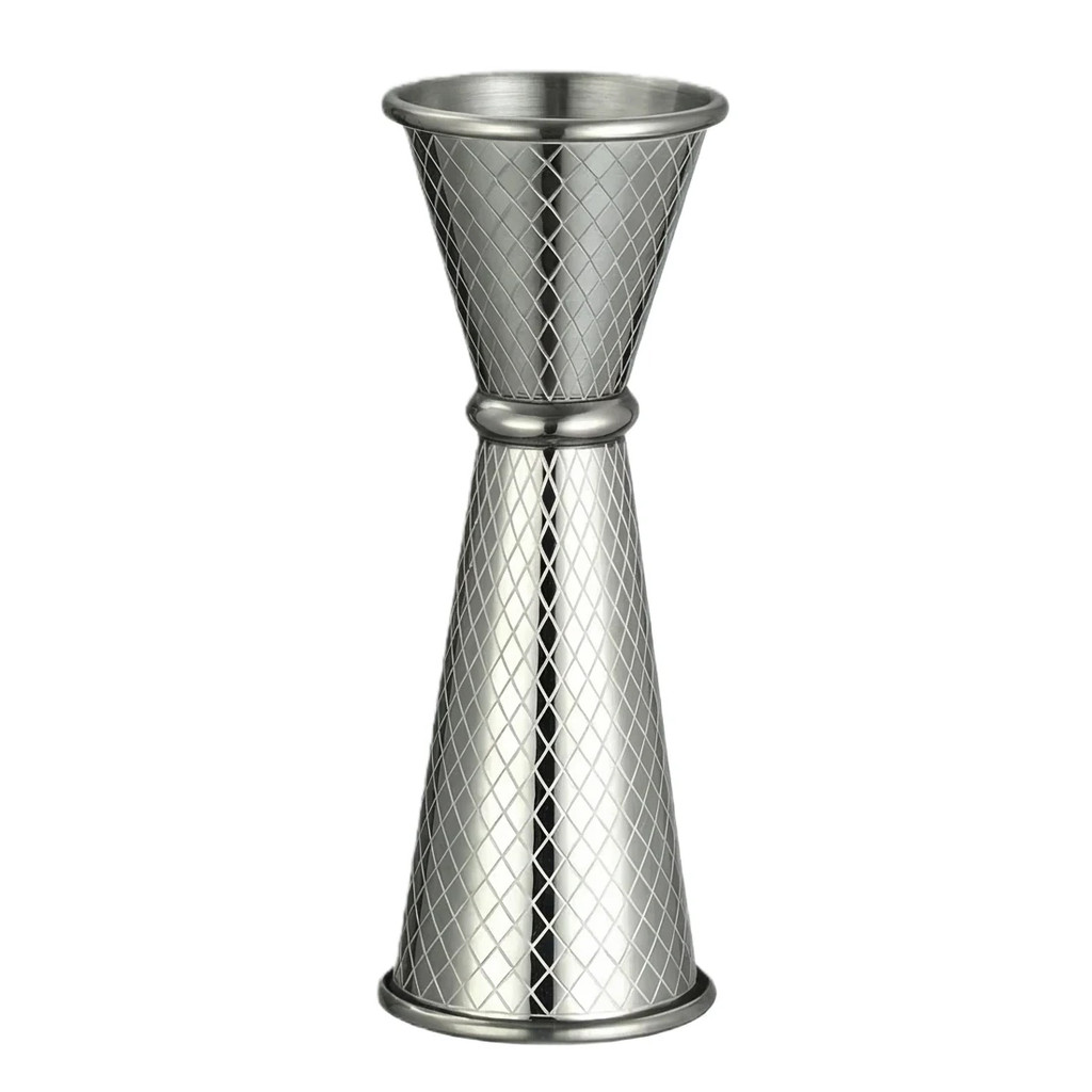 Jigger để pha chế, Jigger Cocktail đôi Jigger Thép không gỉ 304 cao cấp Nhật Bản với họa tiết lưới k