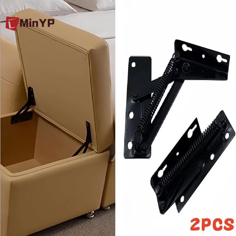 CMinYP 2 Cái / cặp Bản Lề Lò Xo Thép 80 Độ Có Thể Gập Lại Nâng Braet Tủ Sofa Bản Lề Nâng Đồ Nội Thất
