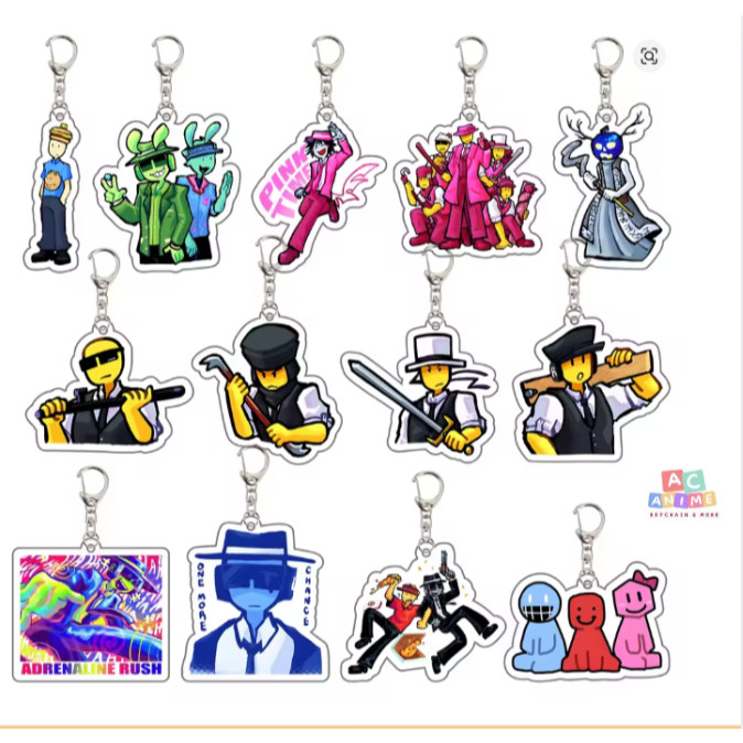 Móc khoá Game Forsaken-Guest 1337 Noob Shedletsky Acrylic Keychains | Charm Keyrings Chains | Bag Ac