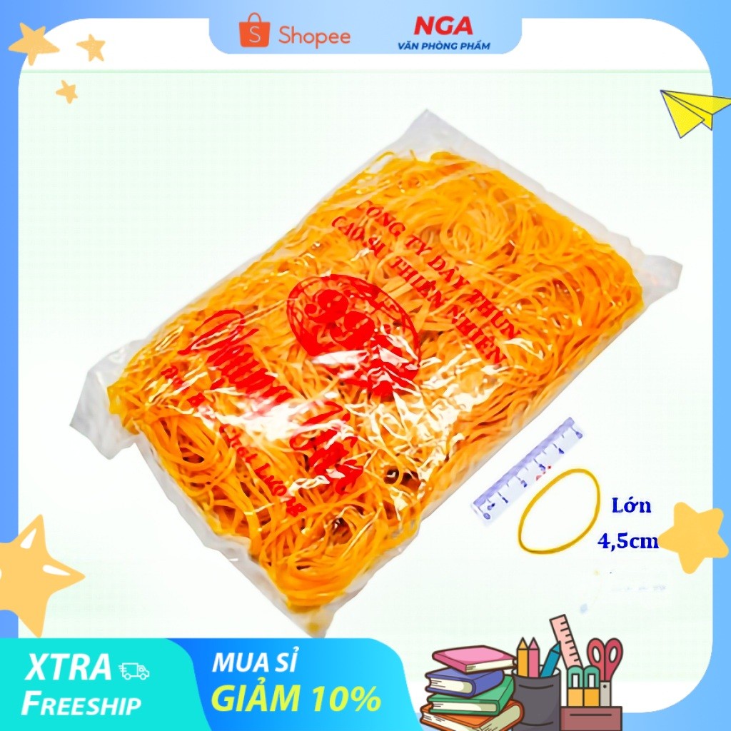 [MUA SỈ GIẢM 10%] Dây Thun, Dây Chun Dẻo Vàng Lớn (500gr/ Bịch) - Đường Kính 4.5cm