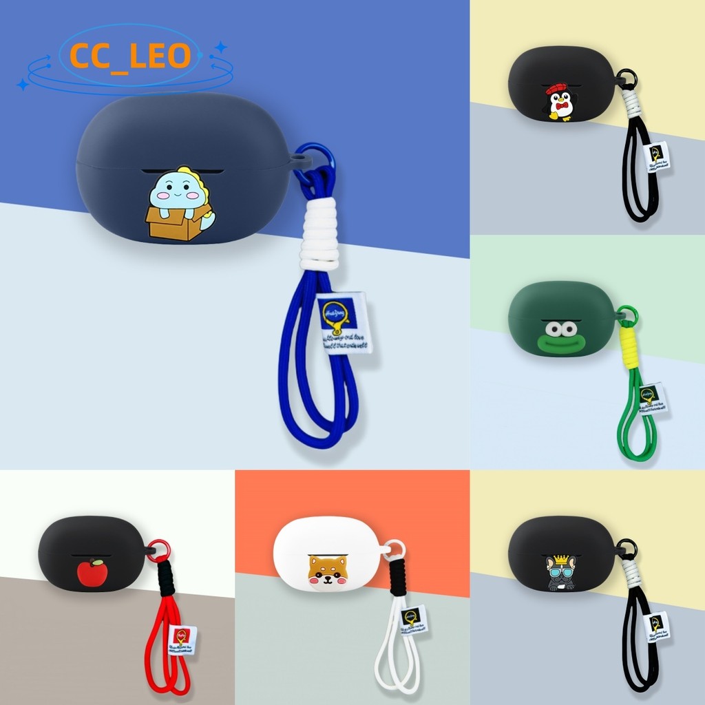 for EarFun Clip 2 Case Cute Shiba Inu Cartoon Frog Lanyard Silicone Soft Case Suitable for EarFun Cl