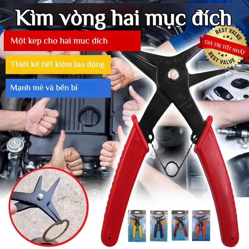[Versatile Use] 4 In 1 Snap Ring Pliers Circlip Plier Professional Long Nose Circlip Snap Rings Plie