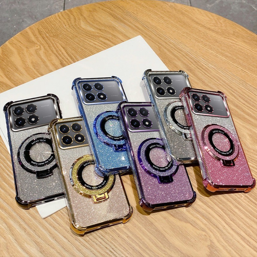 Ốp điện thoại từ tính chống sốc lấp lánh cho Redmi K90 Pro Max K80 K70 K60 K50 Ultra K70E K60E K80 K