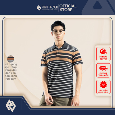 Áo thun polo nam họa tiết cao cấp Phan Nguyễn 100% cotton thoáng mát, mềm nhẹ, kiểu dáng nam tính, hiện đại APC.224