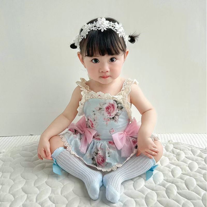 Đầm Mùa Hè Trẻ Em Đầm Sling Romper 5-9-11v