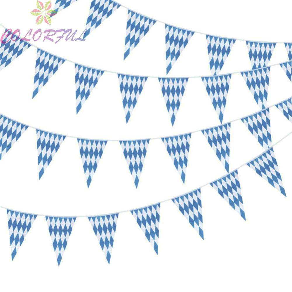 Oktoberfest Bunting Bavarian Decoration Weather resistant 10m Banner for Parties