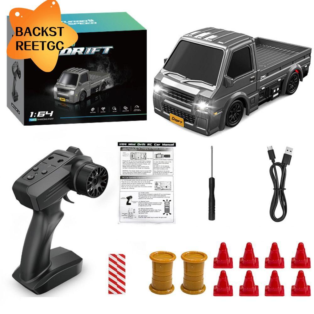 BACKSTREETGC RC Drift Car, Xe tải RC tốc độ cao 2.4G 1: 64, Đèn LED 4WD có thể sạc lại Điều khiển từ