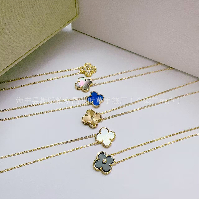 Popular~High-end four-leaf clover necklace CNC Four-leaf clover single flower necklace, hot-selling 