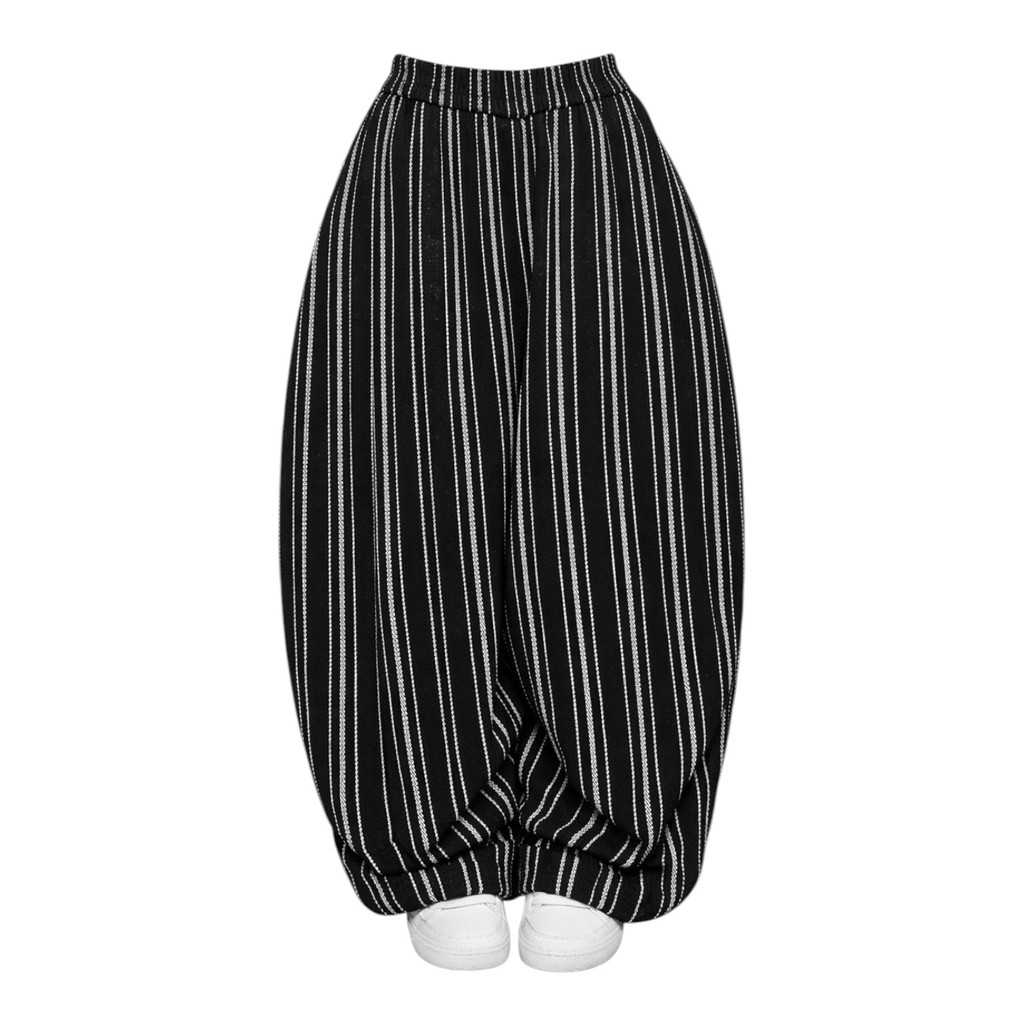 [ORDER] [Sẵn Sọc Đen M L]  Aimesaigon Quần Dài Kẻ Sọc Nữ Ống Rộng Chất Linen Cá Tính Basic Hack Eo Thoải Mái | BigBuy360 - bigbuy360.vn