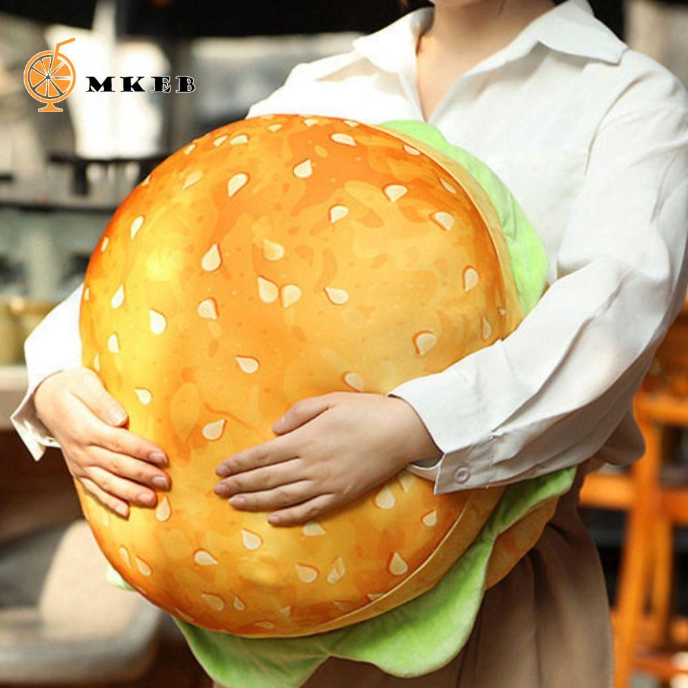 MKEB Gối Burger Thực Tế, Burger Thực Tế Mô Phỏng Burger Burger Cheeseburger Gối, Mềm Sang Trọng Lớn 