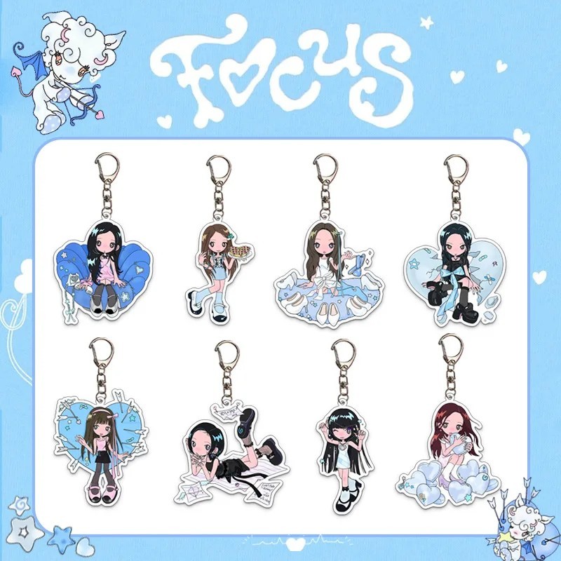 Móc khóa mica Hearts2Hearts H2H Album FOCUS Kpop Acrylic JUUN CARMEN IAN A-NA YUHA STELLA JIWOO YE-O