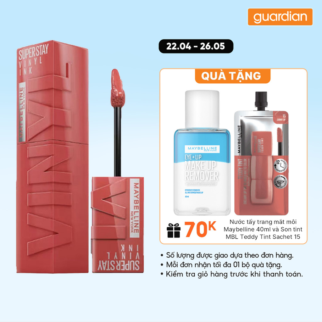 Son Kem Bóng Maybelline Super Stay Vinyl Ink #62 Irresistible Nude Đất 4.2ml