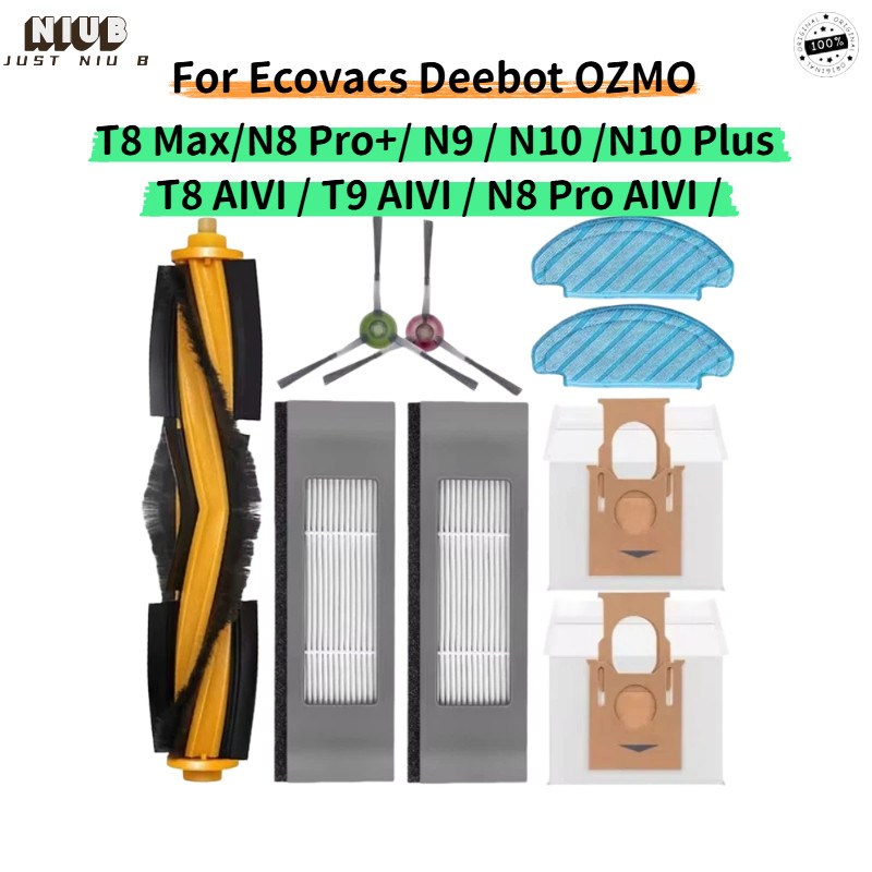 Dành Cho ECOVACS Deebot T8 AIVI T9 AIVI N8 Pro AIVI N9 N10 N10 Plus Phụ Kiện Bàn Chải Chính Lọc Túi 