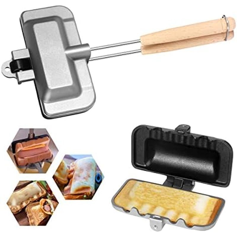 Hot Sandwich Maker, Hot Dog Toaster, Double-Sided Sandwich Baking Pan, Double Sided Frying Pan, Gril