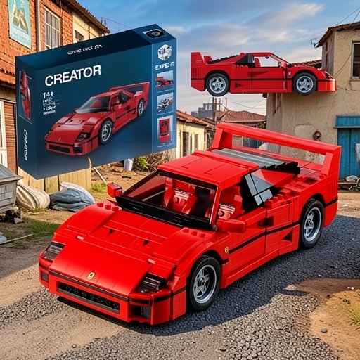 10248 Ferrari F40 Khối Xây Dựng Cổ Điển Đua Xe Màu Đỏ Siêu Xe Đồ Chơi Cho Bé Trai GEOG VK3X QZ5H