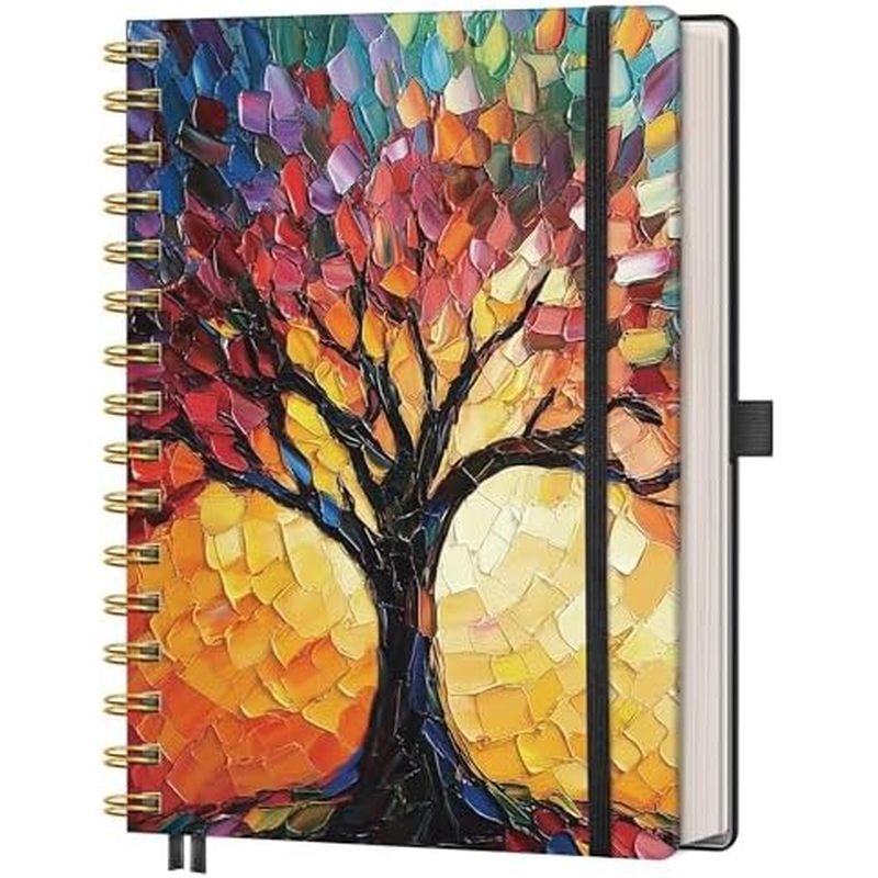 iral Journal Notebook, 160 Lined Pages, A5 Medium Size (5.7'' x 8.3''), for Men & Women, Journaling,