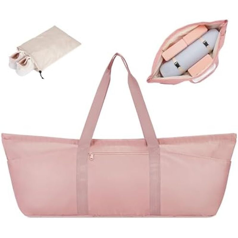 Large Yoga Mat Bag with Shoes Compartment and Wet Pocket Ladies Pilates Gym Tote Bag with Yoga Mat H