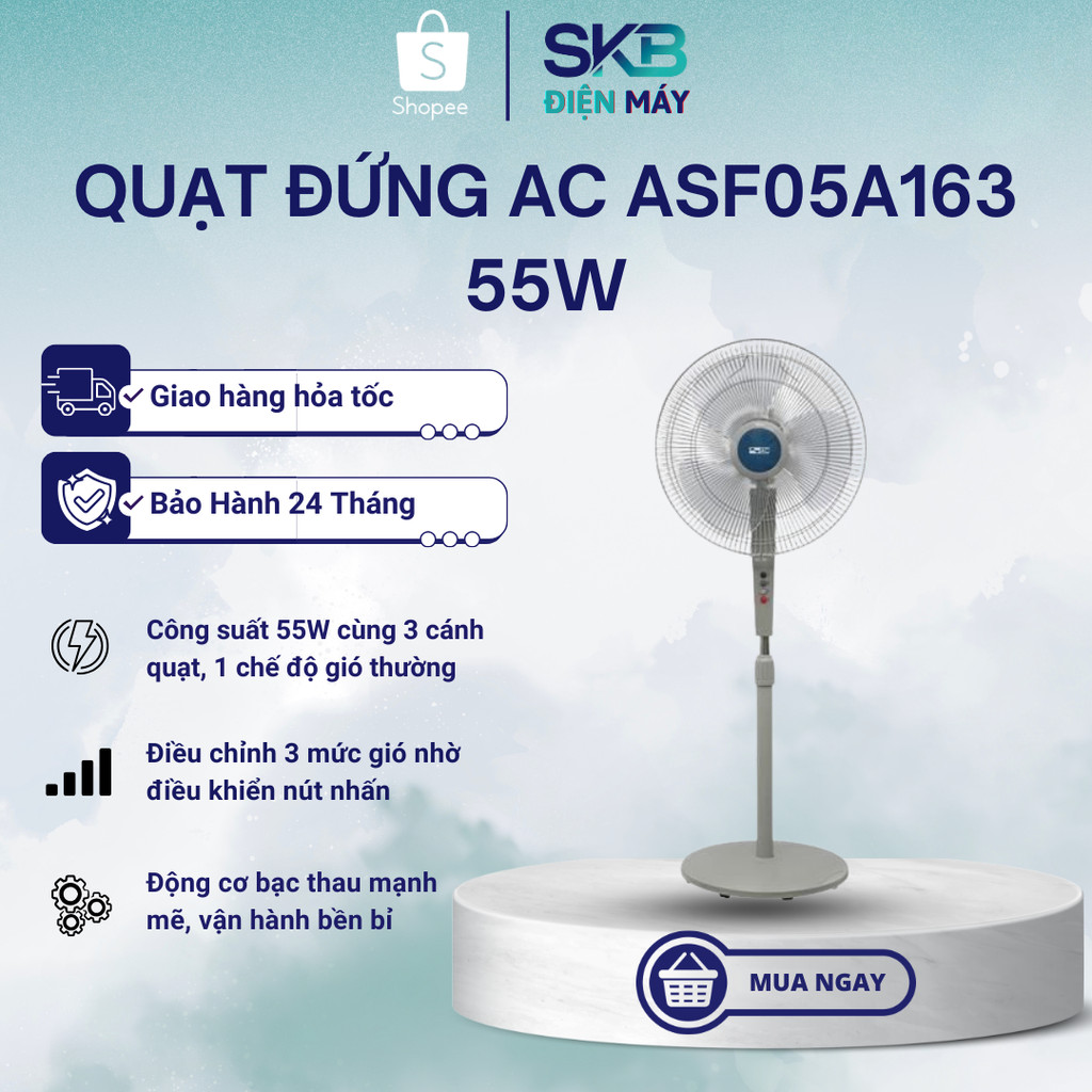 Quạt đứng AC ASF05A163 55W - 3 mức gió - Bảo Hành 24 Tháng