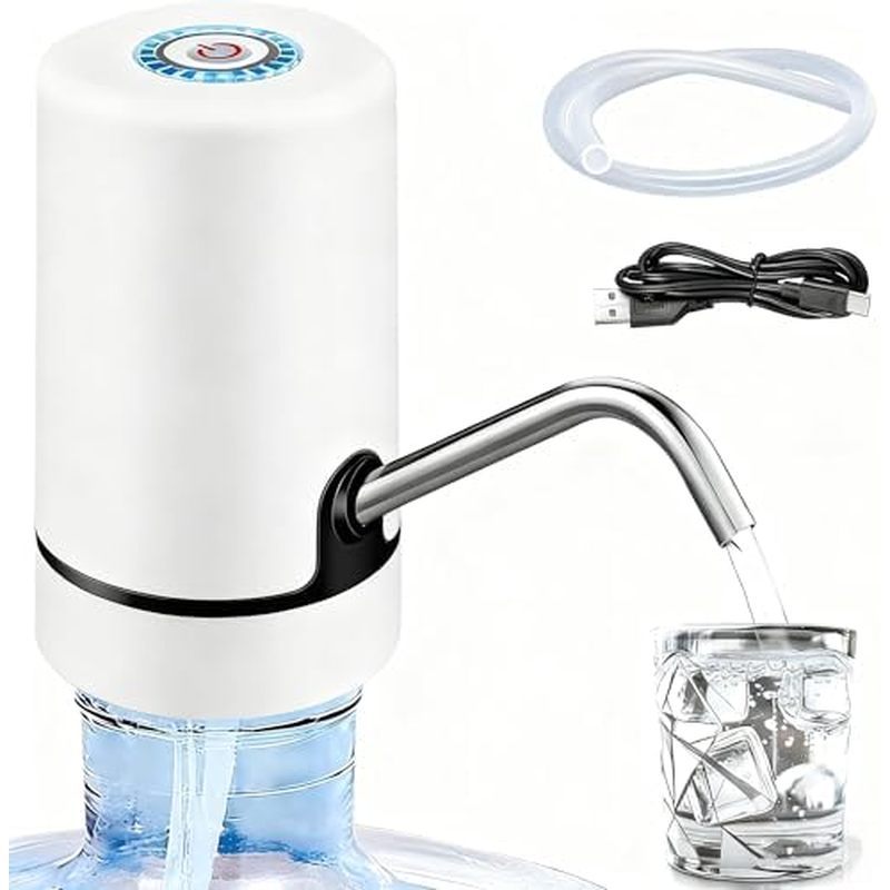Water Dispenser Pump- 2-6 Gallon USB Rechargeable Portable, Electric Water Pump for Water Jugs with 
