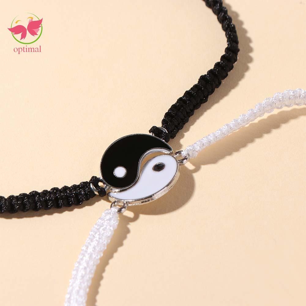 OPTIMAL GIỚI HẠN 1 Cặp Vòng Tay Taichi, Vòng Tay Bạn Âm Và Dương Taichi Đối Xứng, Cá Tính Bagua Hand