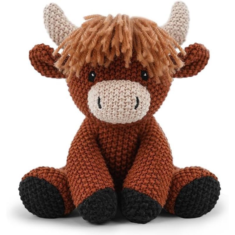 Bunny Stuffed Animal for Kids,8inch Sit Bunny Toys Hand Knit Doll Baby Cute Doll Bed Time,Handmade K