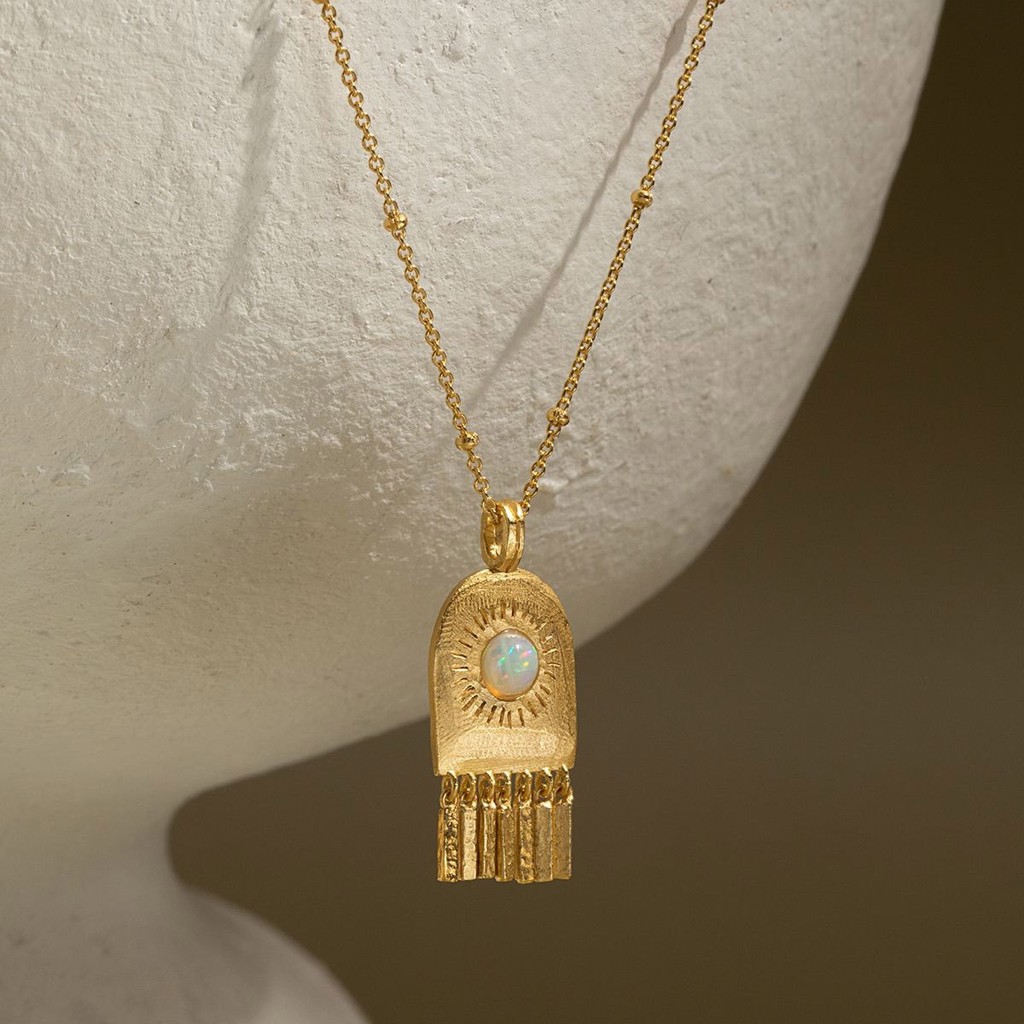 Tự nhiên Opal Coat Necklace