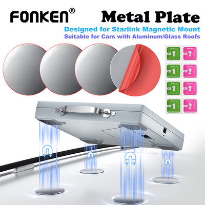Fonken 1 / 4 Tấm Kim Loại Cho Starlink Mini Gắn Từ Tính Miếng Lót Kim Loại Dính Mạnh Thích Hợp Cho Ô Tô Có Mái Nhôm / Kính