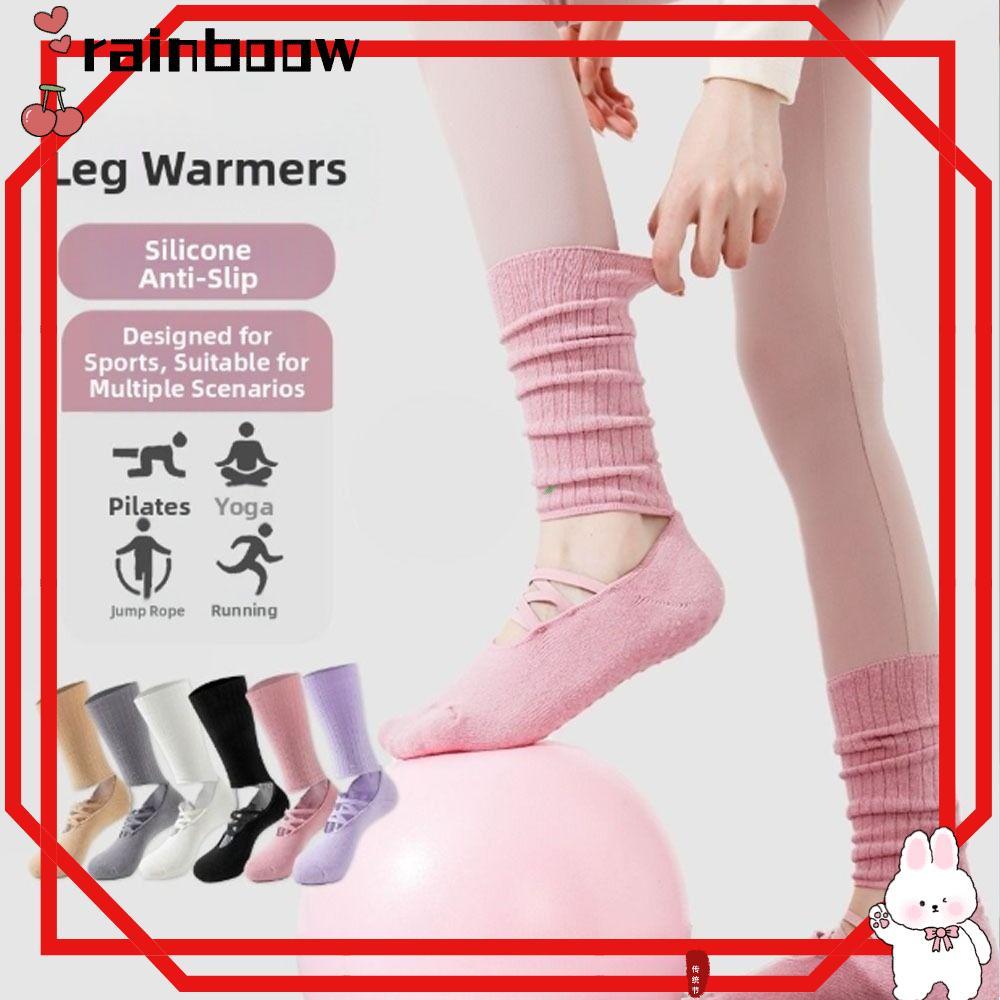 Tất tập Yoga RAINBOW, Tất Pilates thấm mồ hôi bằng vải Cotton, Tay cầm chống trượt thoáng khí Haraju