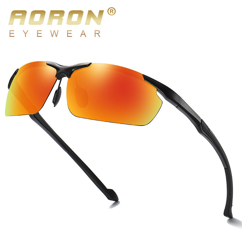Popular~Aolong's new aluminum-magnesium polarized sunglasses Cycling photochromic glasses Anti-glare