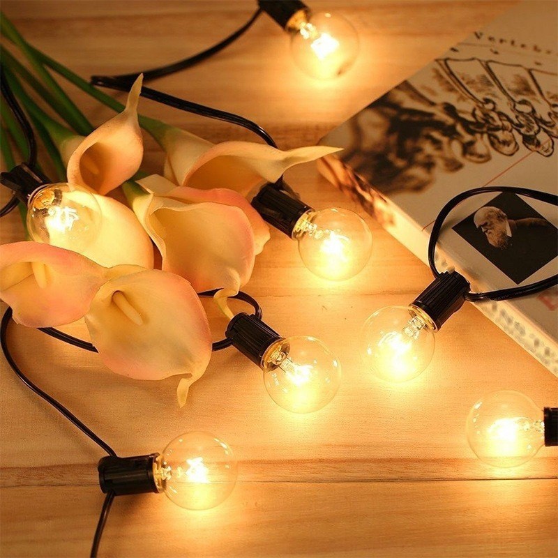 Ngoài Trời Ngoài Trời Chống Thấm Nước Cắm Trại led Bóng Trang Trí Khí Quyển Ánh Sáng Dây Đèn Sân G40